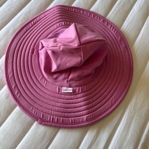 RuffleButts Pink Baby Girls UPF 50+ Wide Brim Sun Hat Swim Hat 12m-2T